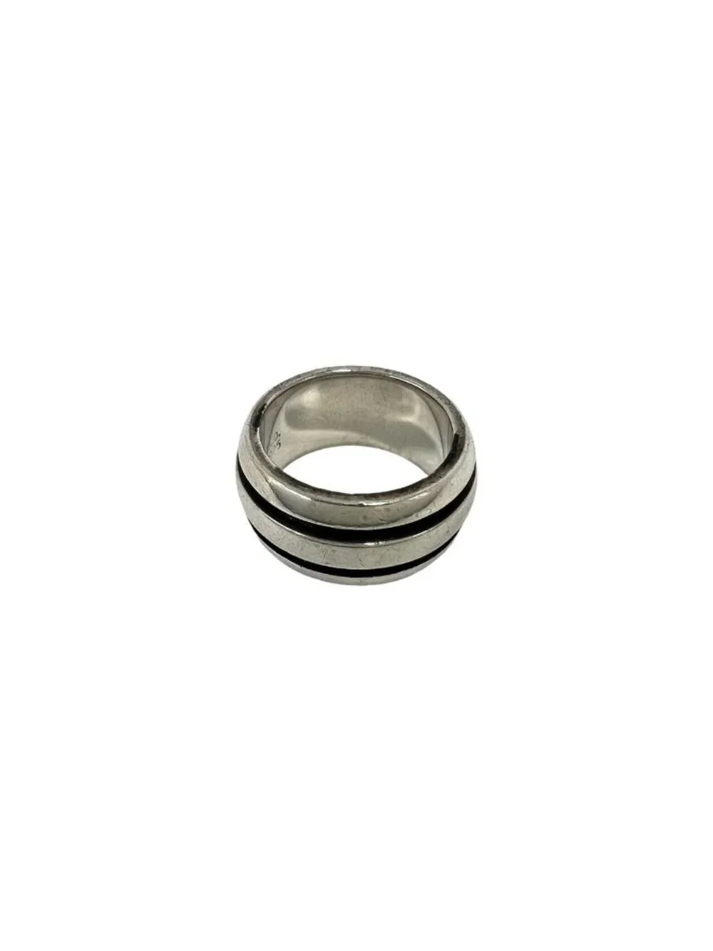 Tiffany & Co Vintage Grooved Double Line Ring 925 Sterling Silver Accessory
